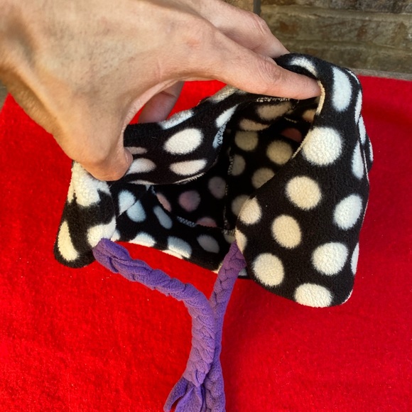 Kids winter fleece hat beanie white and black - Picture 3 of 4